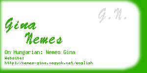 gina nemes business card